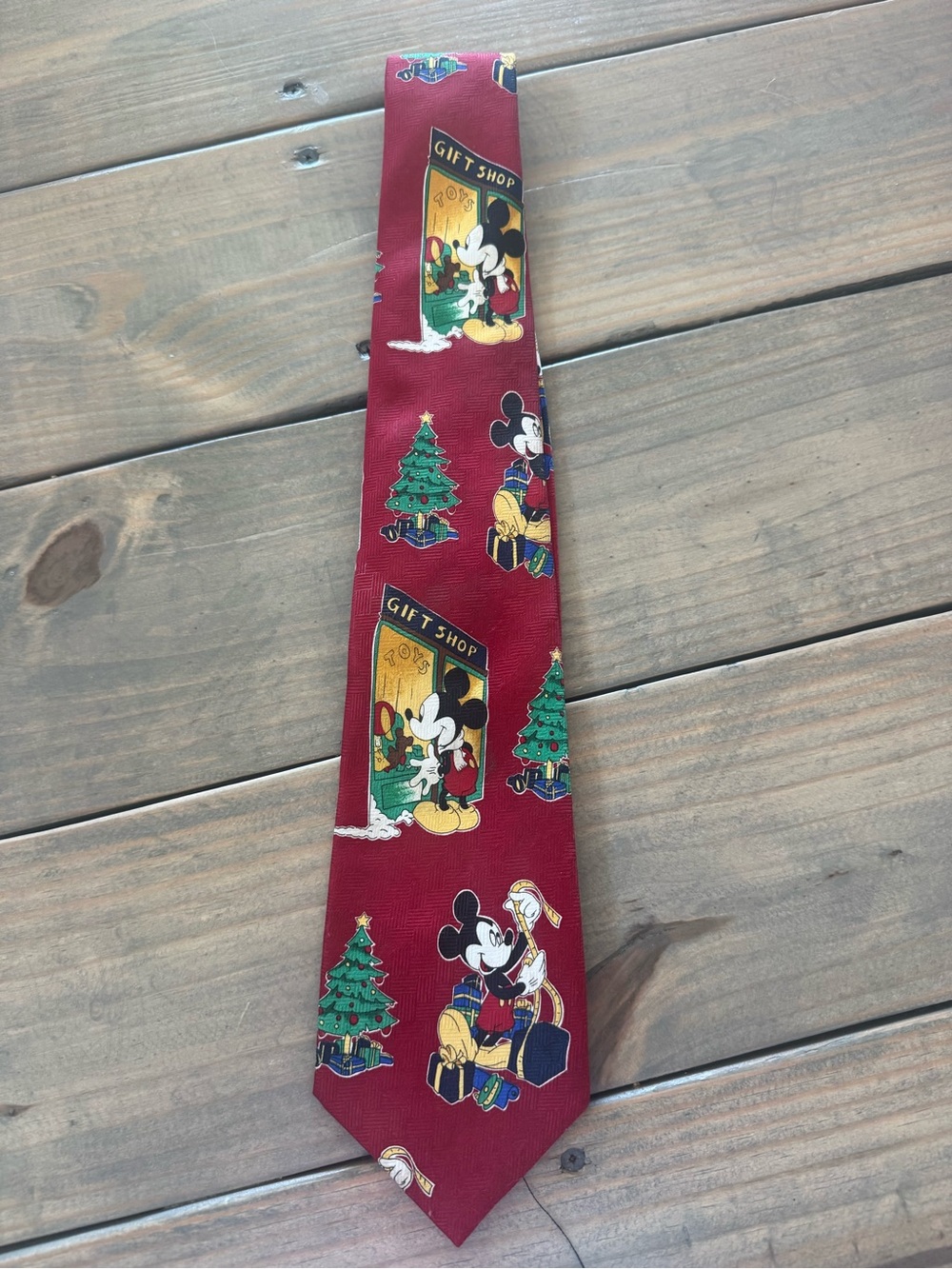 Disney Men’s Burgundy Mickey Mouse Holiday Tie